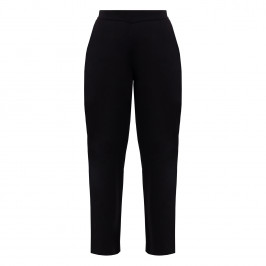 Beige Knitted Pull-On Trousers Black - Plus Size Collection