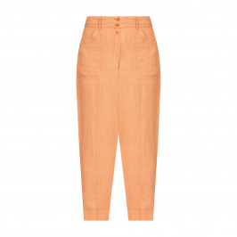 Beige Flax Linen High-waisted Trouser Terracotta - Plus Size Collection