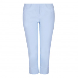 BEIGE label pale blue techostretch cropped TROUSERS - Plus Size Collection