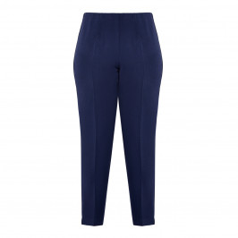 BEIGE PULL ON TROUSER FRONT CREASE NAVY - Plus Size Collection
