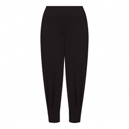 BEIGE STRETCH JERSEY TAPERED TROUSERS BLACK - Plus Size Collection
