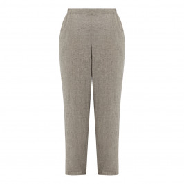 BEIGE CHEESECLOTH LINEN TROUSER GREY - Plus Size Collection