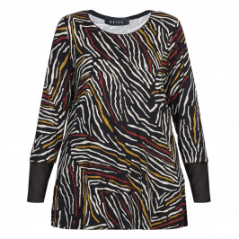 BEIGE ABSTRACT ZEBRA TUNIC - Plus Size Collection