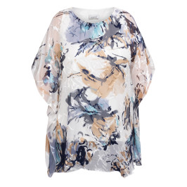Godske Devoree Abstract Floral Tunic White - Plus Size Collection