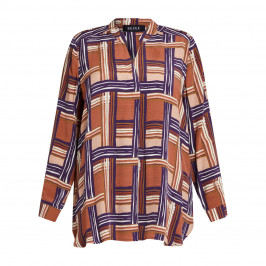 Beige Check Tunic Cinnamon  - Plus Size Collection