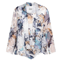 Godske Devoree Abstract Floral Twinset White - Plus Size Collection