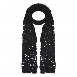 BEIGE boiled wool lace effect black SCARF - Plus Size Collection