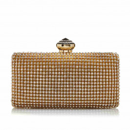 C.L. GOLD DIAMANTE EVENING CLUTCH BAG - Plus Size Collection