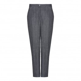 CHALOU grey crushed linen TROUSERS - Plus Size Collection