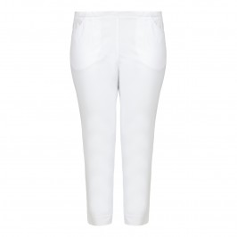 CHALOU white cropped TROUSERS - Plus Size Collection