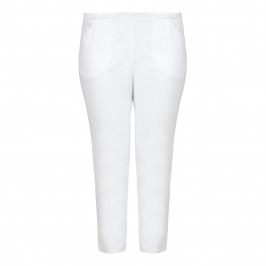 CHALOU white cropped TROUSERS - Plus Size Collection