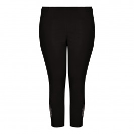 CHALOU black embellished-ankle Cropped Trousers - Plus Size Collection