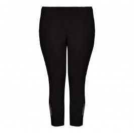 CHALOU black embellished-ankle Cropped Trousers - Plus Size Collection