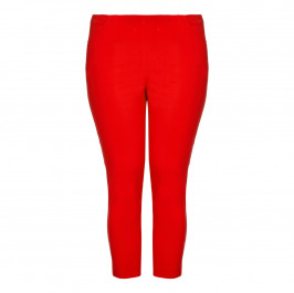 CHALOU red embellished-ankle Cropped Trousers - Plus Size Collection