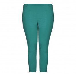 CHALOU turquoise embellished-ankle Cropped Trousers - Plus Size Collection