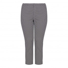 CHALOU Black and White cropped Trousers - Plus Size Collection