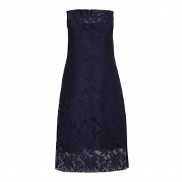 Marina Rinaldi navy tulle lace DRESS with opt. sleeves - Plus Size Collection