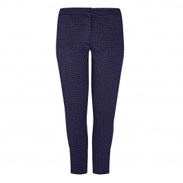 LUISA VIOLA HOUNDSTOOTH TROURSER NAVY AND GREY - Plus Size Collection