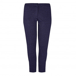 LUISA VIOLA HOUNDSTOOTH TROUSER NAVY AND GREY - Plus Size Collection