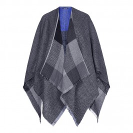 Elena Miro herringbone and check reversible Cape - Plus Size Collection