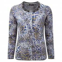 ELENA MIRO beaded leopard print CARDIGAN - Plus Size Collection