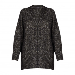 Elena Miro Tweed Effect Cardigan Black - Plus Size Collection