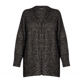 Elena Miro Tweed Effect Cardigan Black - Plus Size Collection