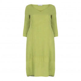 ELENA MIRO LINEN DRESS LIME - Plus Size Collection