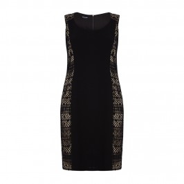 ELENA MIRO lace panel black DRESS with optional sleeves - Plus Size Collection