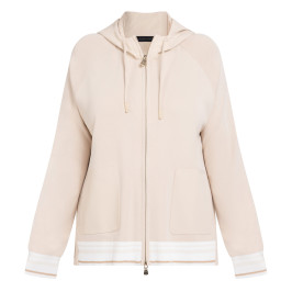 Elena Miro Hooded Zip Cardigan Beige  - Plus Size Collection