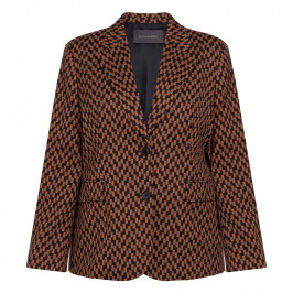 Elena Miro Check Blazer Cinnamon - Plus Size Collection