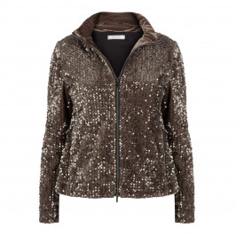 ELENA MIRO SEQUIN JACKET KHAKI - Plus Size Collection