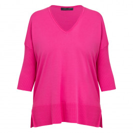 Elena Miro V-Neck Sweater Pink  - Plus Size Collection
