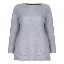 ELENA MIRO GREY CABLE KNIT lacey HEM TUNIC  - Plus Size Collection