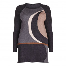 ELENA MIRO lurex intarsia KNITTED TUNIC - Plus Size Collection