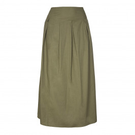 ELENA MIRO khaki asymmetrical waistband maxi SKIRT - Plus Size Collection