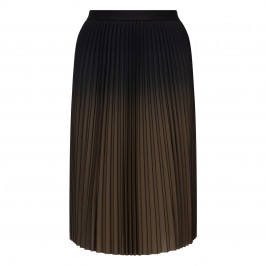 Elena Miro Pleated Ombre Skirt Khaki  - Plus Size Collection