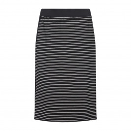 ELENA MIRO black stripe punto milano pencil SKIRT - Plus Size Collection