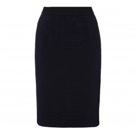 ELENA MIRO NAVY PULL ON PENCIL SKIRT WITH RIB DETAIL - Plus Size Collection