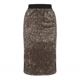ELENA MIRO SEQUIN PENCIL SKIRT KHAKI - Plus Size Collection
