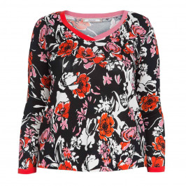 ELENA MIRO V-NECK FLORAL PRINT SWEATER - Plus Size Collection