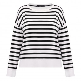 Elena Miro Breton Stripe Sweater Black and White  - Plus Size Collection