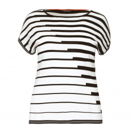 ELENA MIRO cap sleeve abstract stripe SWEATER - Plus Size Collection