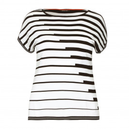 ELENA MIRO cap sleeve abstract stripe SWEATER - Plus Size Collection