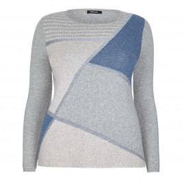 ELENA MIRO GEOMETRIC COLOUR BLOCK SWEATER - Plus Size Collection