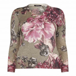 ELENA MIRO floral print lurex SWEATER - Plus Size Collection