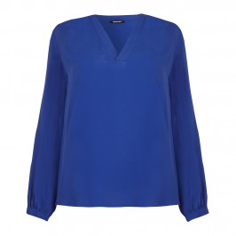 ELENA MIRO cobalt blue crepe tunic TOP - Plus Size Collection