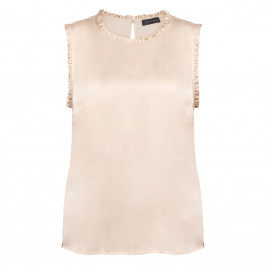 Elena Miro Cream Vest with Frill Detail  - Plus Size Collection
