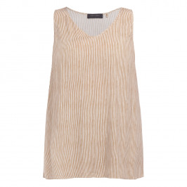 Elena Miro Pinstripe Top Camel and White  - Plus Size Collection