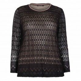ELENA MIRO STRETCHY LACE TOP WITH CONTRAST LINING  - Plus Size Collection